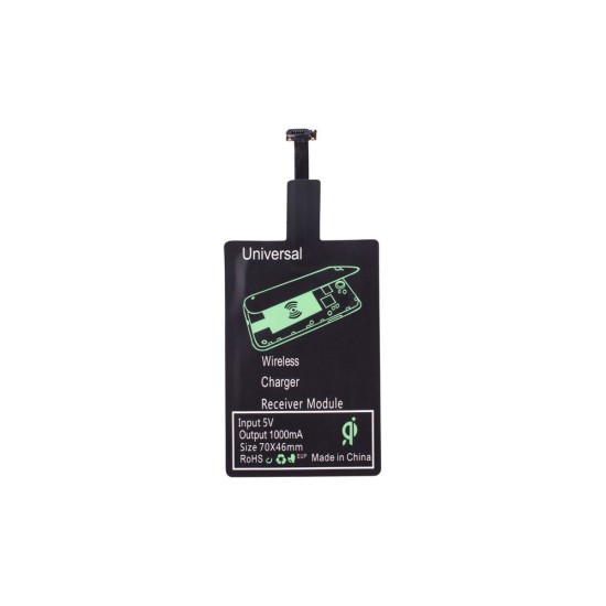Адаптер бездротової зарядки телефону, колір чорний - V3948-03
