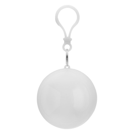 Дощовик-пончо в м'ячі з карабіном, колір білий - V4125-02