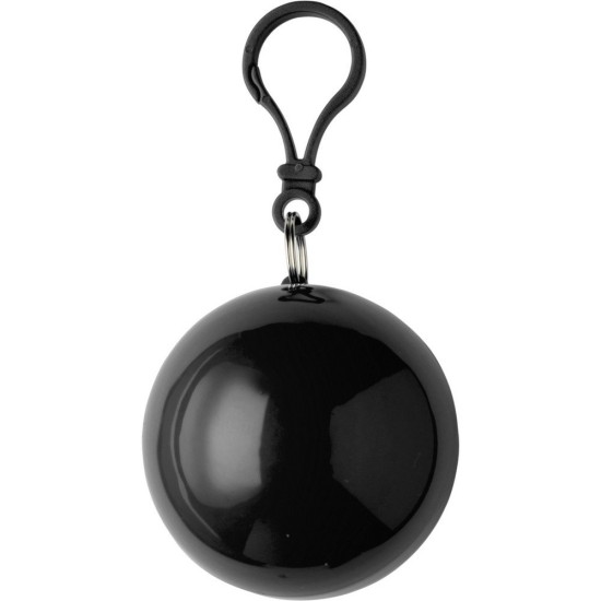 Дощовик-пончо в м'ячі з карабіном, колір чорний - V4125-03