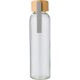 Пляшка скляна 600 мл, бамбукова кришка та силіконова ручка, колір коричневий - V4867-16