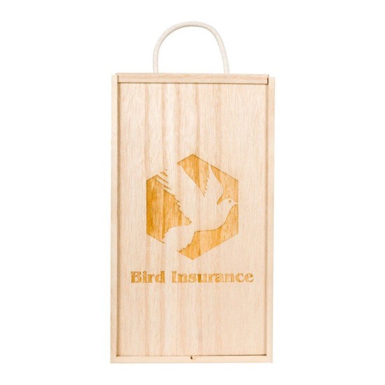 Коробка для вина на 2 пляшки дерев'яна, колір натуральний - V5388-17