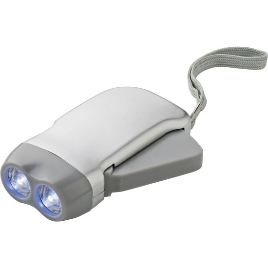 Ліхтар ручний, 2 світлодіоди, колір сріблястий - V5504-32