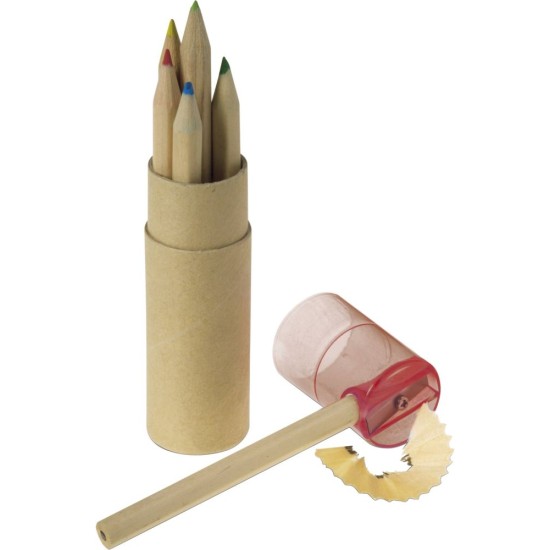 Кольоровий олівець набір заточку для олівців, колір червоний - V6111-05