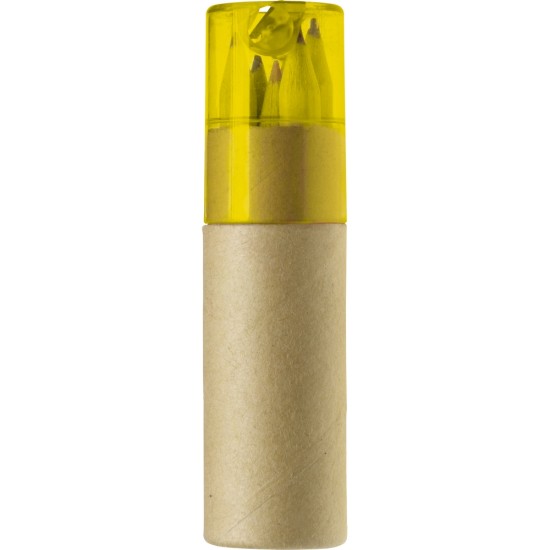 Набір кольорових олівців з точилкою для олівців, колір жовтий - V6111-08