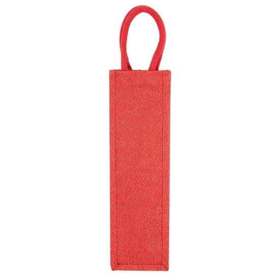 Сумка для пляшок Paige джутова, колір червоний - V7199-05