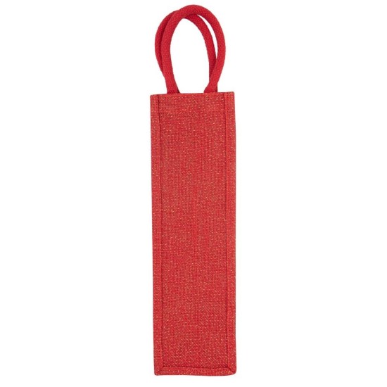 Сумка для пляшок Paige джутова, колір червоний - V7199-05