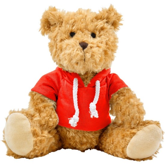 Плюшевий ведмедик в худі, колір червоний - V7320-05