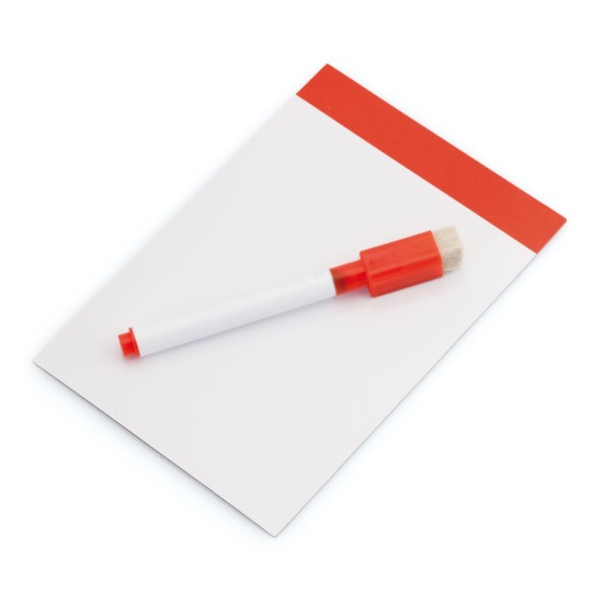 Магнітна дошка для написання, маркер з фетровим наконечником, гумка, колір червоний - V7560-05