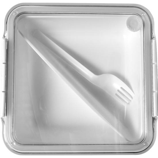 Коробка для сніданку 920 мл, вилка, колір білий - V7953-02