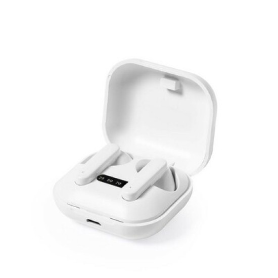 Навушники бездротові BT 5.0 у зарядному кейсі, LED індикатор, кабель micro USB в комплекті, колір білий - V8316-02