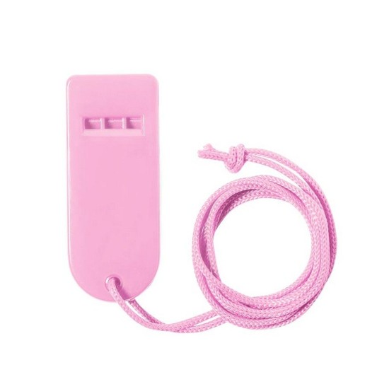 Свисток з шийним шнуром, колір рожевий - V8365-21