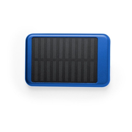 Повербанк 4000 мАг, сонячний зарядний пристрій, колір синій - V8387-11