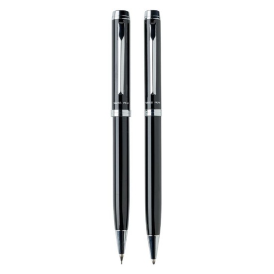 Письмовий набір Swiss Peak 2 ручки, колір чорний - V9362-03