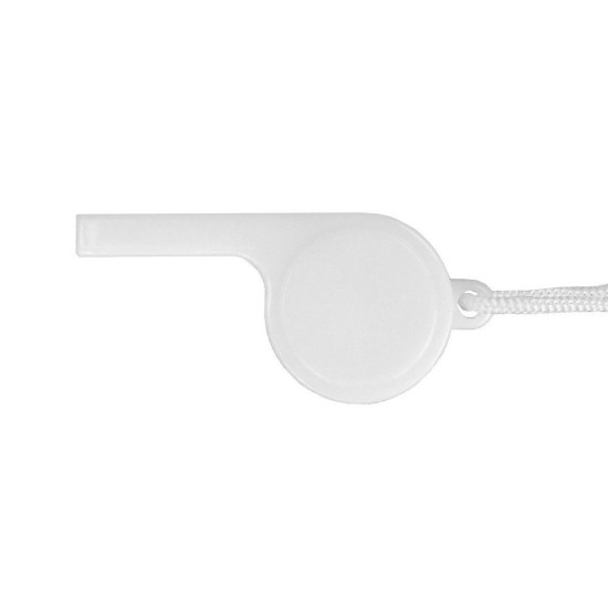 Свисток з шейним шнуром, колір білий - V9666-02
