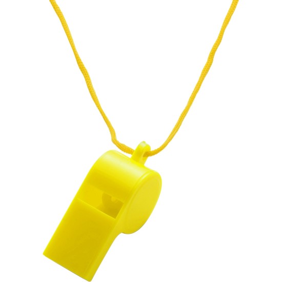 Свисток з шейним шнуром, колір жовтий - V9666-08